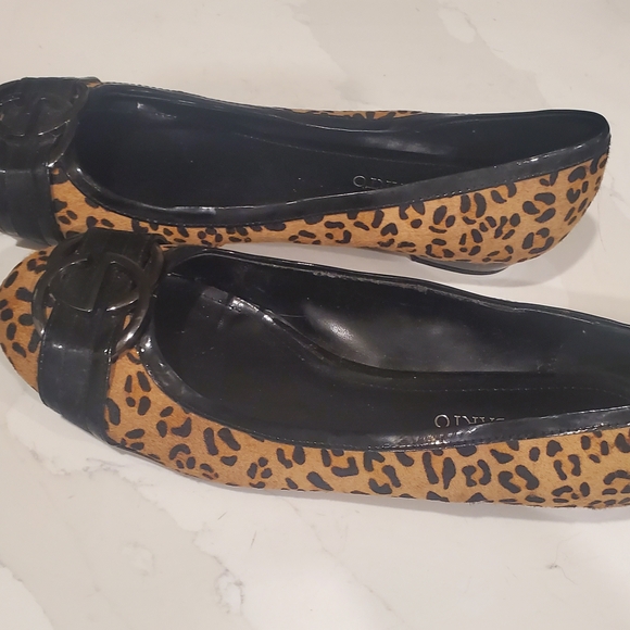 Franco Sarto Animal Print Loafers with Black Accent - Picture 2 of 5